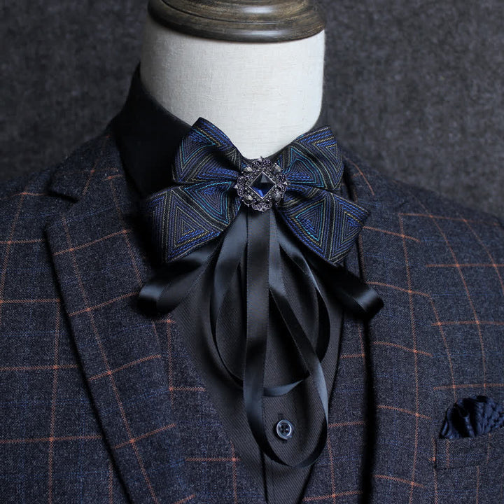 Classic British Style Ribbon Tassel Bow Tie - Style #7 - image 9
