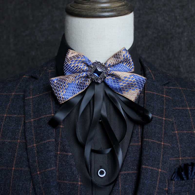 Classic British Style Ribbon Tassel Bow Tie - Style #4 - image 6