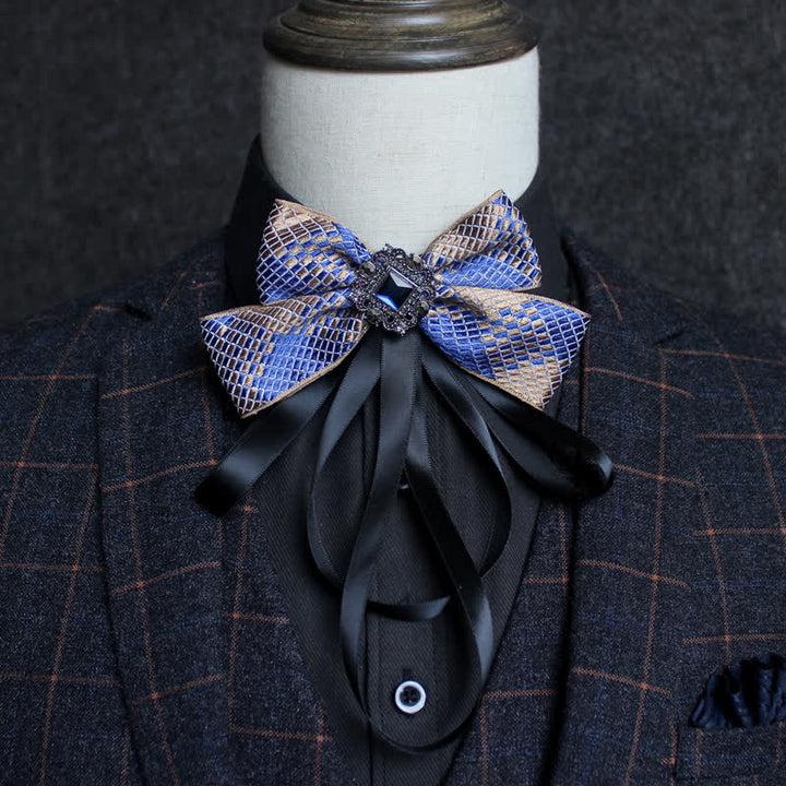 Classic British Style Ribbon Tassel Bow Tie - Style #4 - image 6