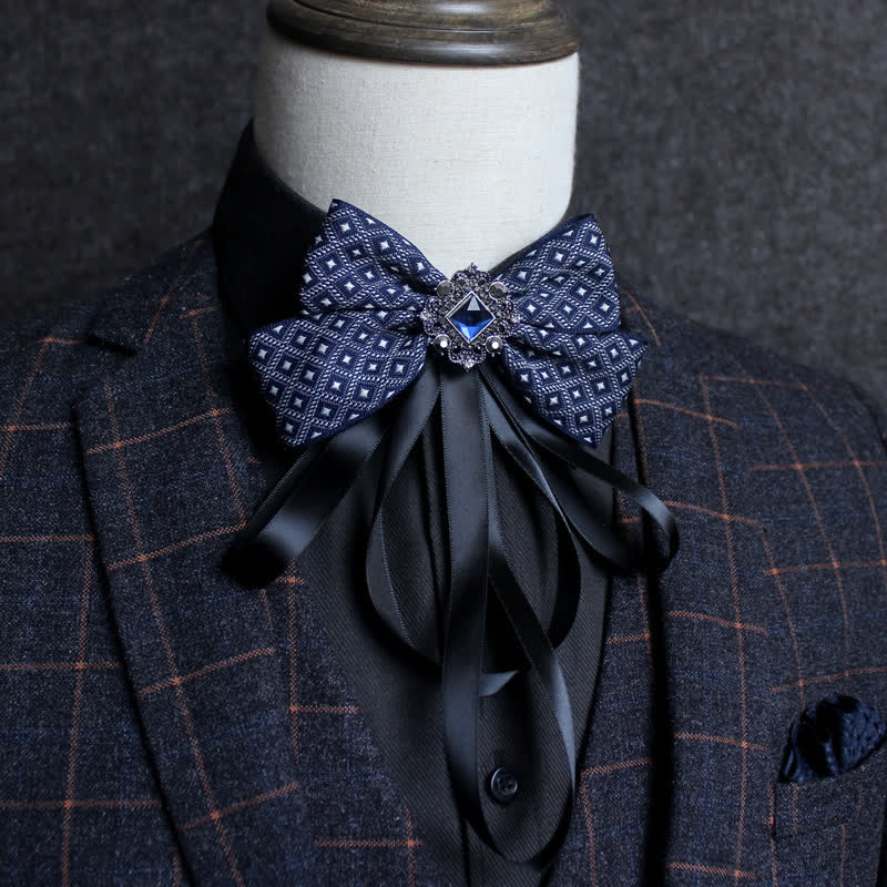 Classic British Style Ribbon Tassel Bow Tie - Style #6 - image 8