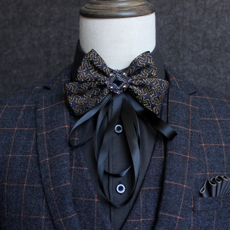 Classic British Style Ribbon Tassel Bow Tie - Style #9 - image 11