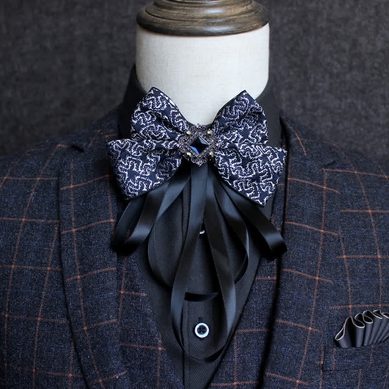 Classic British Style Ribbon Tassel Bow Tie - Style #10 - image 12