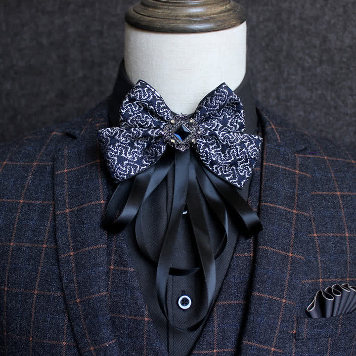 Classic British Style Ribbon Tassel Bow Tie - Style #10 - image 12