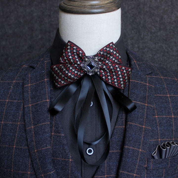 Classic British Style Ribbon Tassel Bow Tie - Style #14 - image 16
