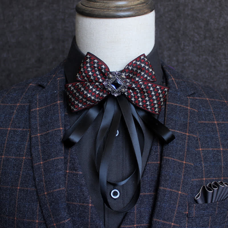 Classic British Style Ribbon Tassel Bow Tie - Style #14 - image 16