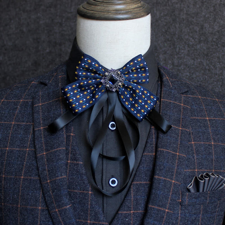 Classic British Style Ribbon Tassel Bow Tie - Style #13 - image 15