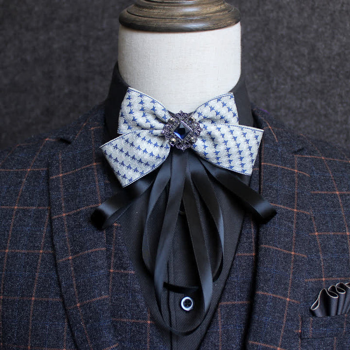 Classic British Style Ribbon Tassel Bow Tie - Style #15 - image 17