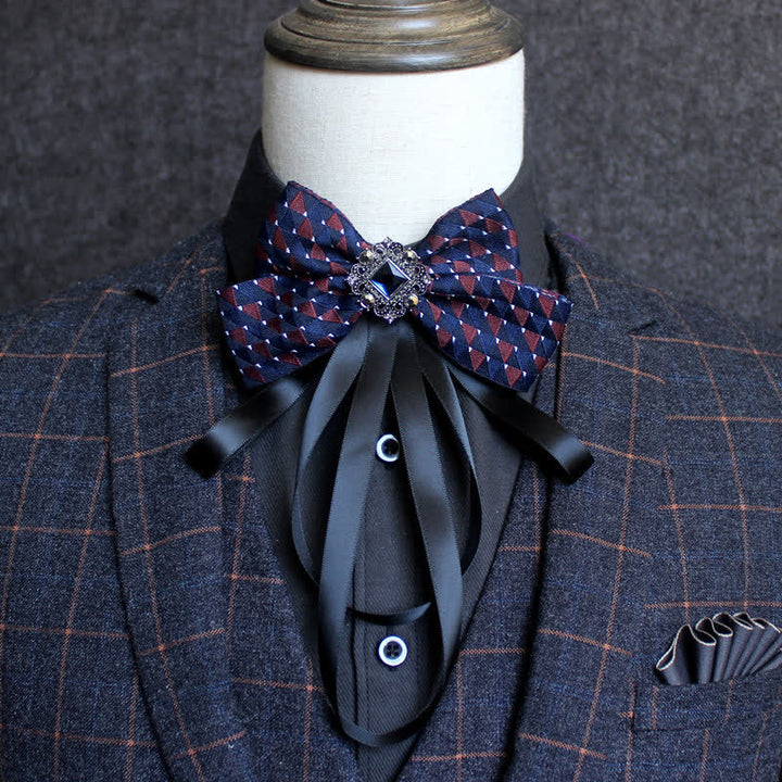 Classic British Style Ribbon Tassel Bow Tie - Style #16 - image 18
