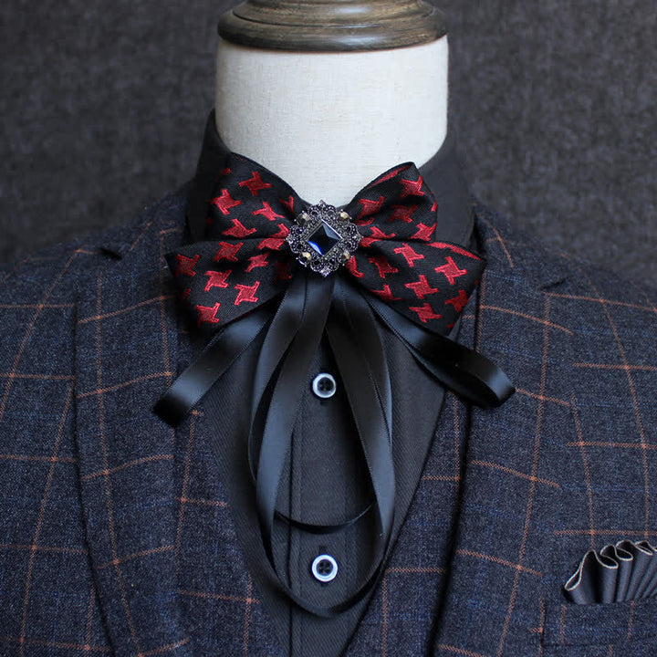Classic British Style Ribbon Tassel Bow Tie - Style #12 - image 14