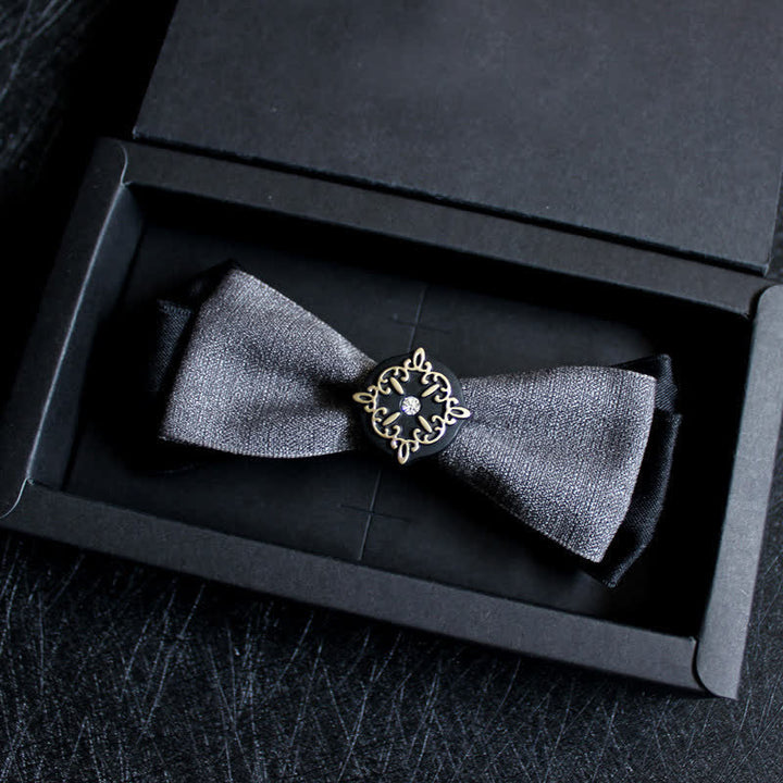 Formal Double Layers Banquet Accessories Bow Tie - Gray - image 2