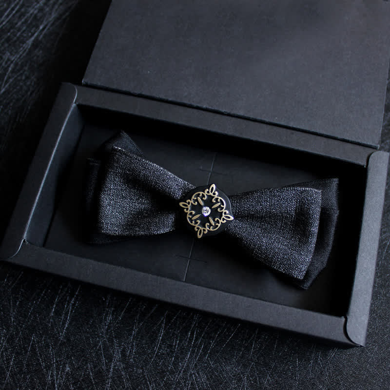 Formal Double Layers Banquet Accessories Bow Tie - Black - image 6