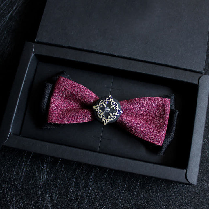Formal Double Layers Banquet Accessories Bow Tie - Burgundy - image 4