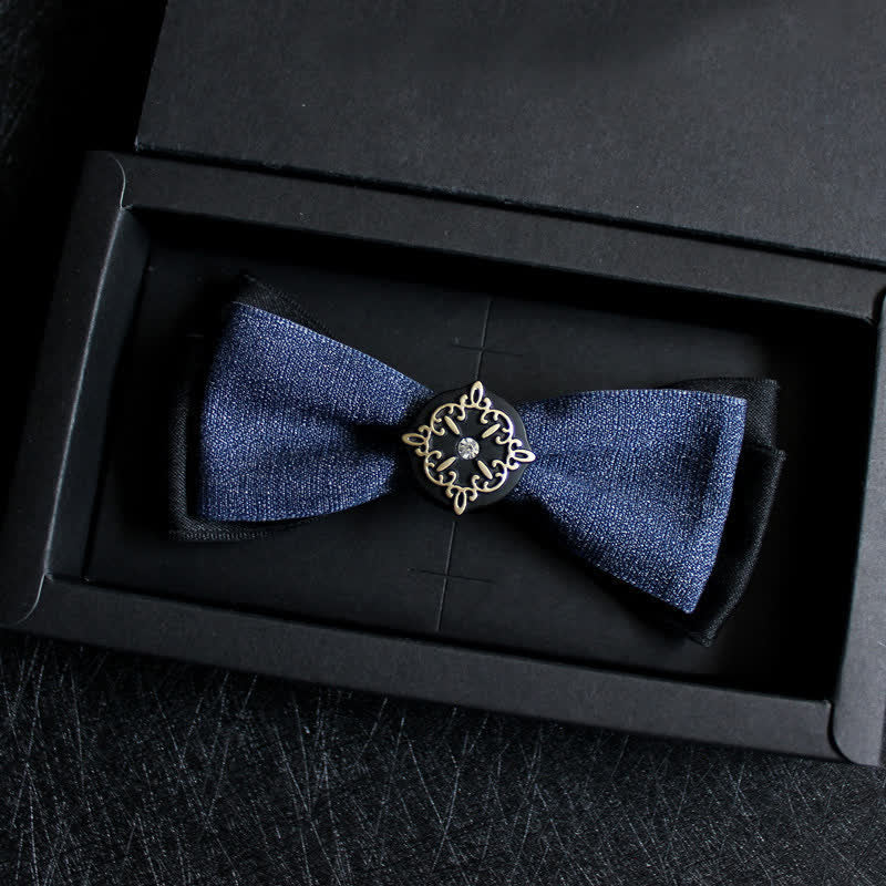 Formal Double Layers Banquet Accessories Bow Tie - Navy - image 1