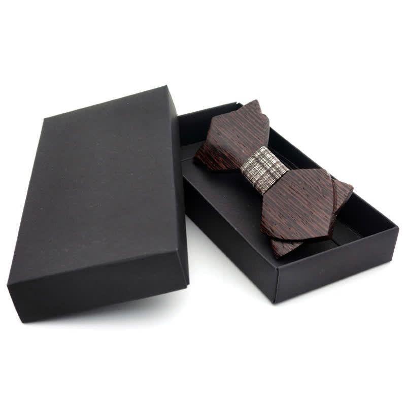 Men's Classic Vintage Double Layered Wooden Bow Tie - image 10