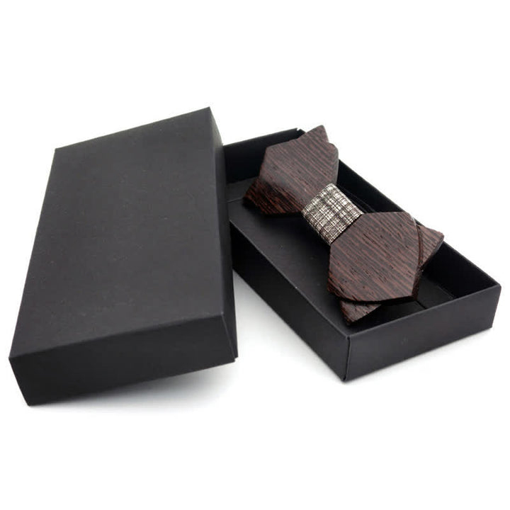 Men's Classic Vintage Double Layered Wooden Bow Tie - image 10