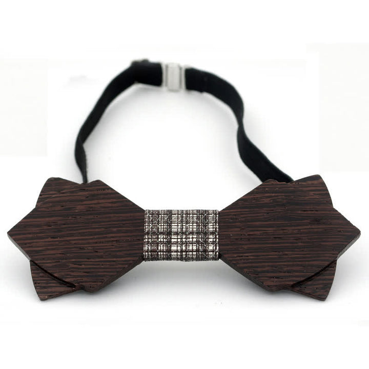 Men's Classic Vintage Double Layered Wooden Bow Tie - image 9