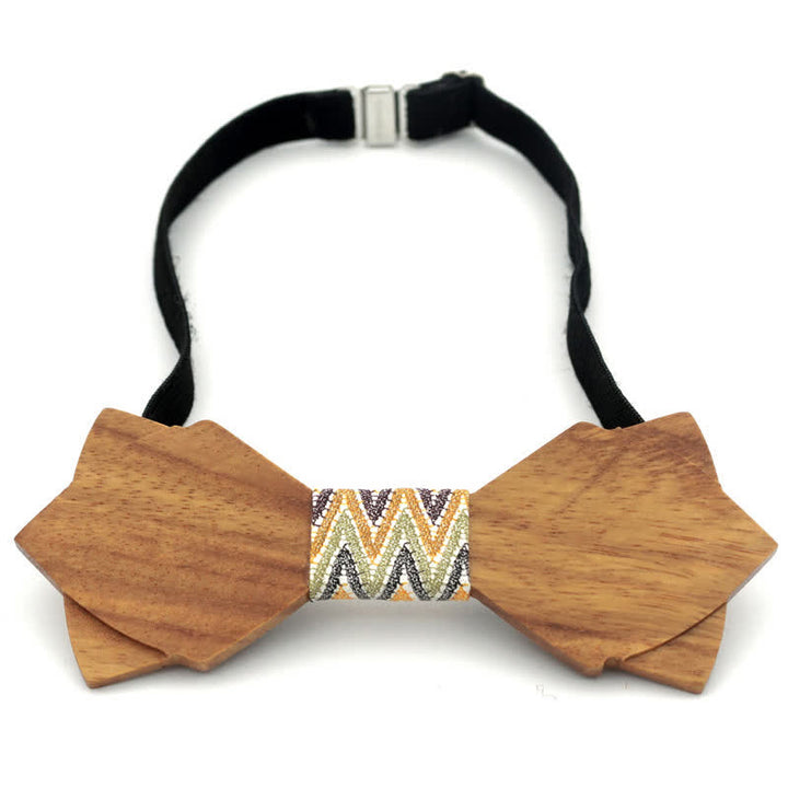 Men's Classic Vintage Double Layered Wooden Bow Tie - image 3