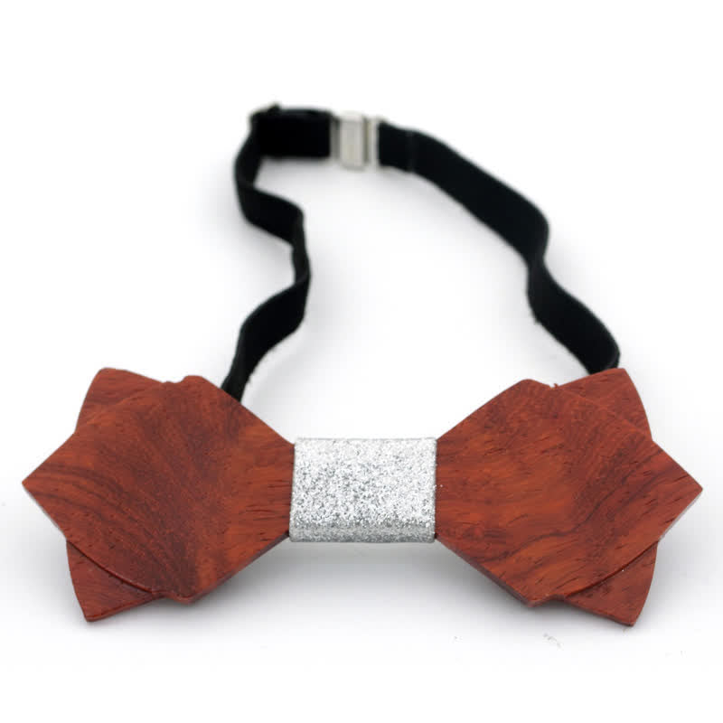 Men's Classic Vintage Double Layered Wooden Bow Tie - image 12