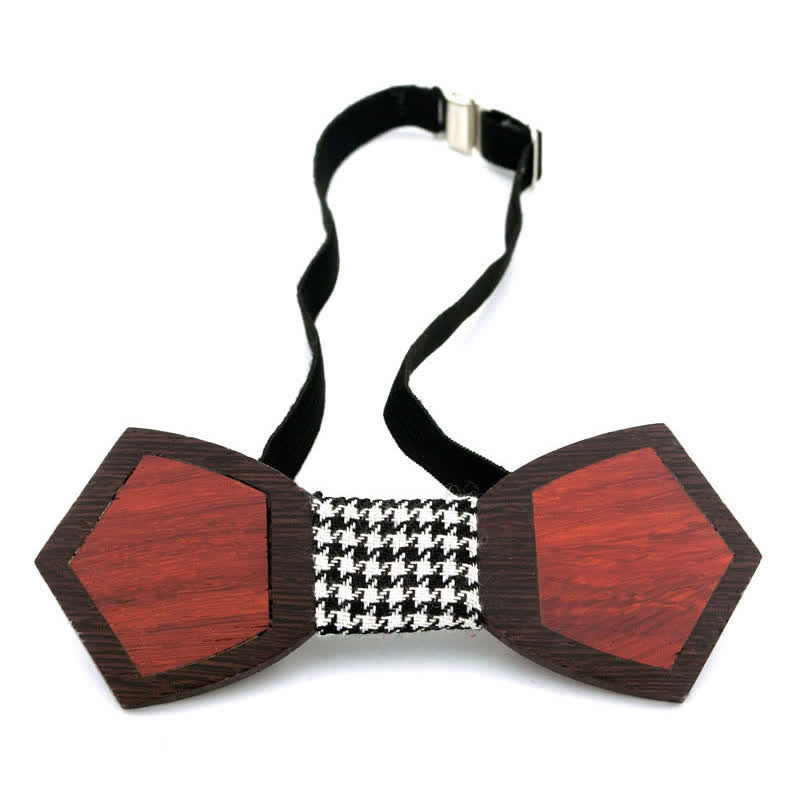 Men's Spliced Stylish Butterfly Wooden Bow Tie - image 1