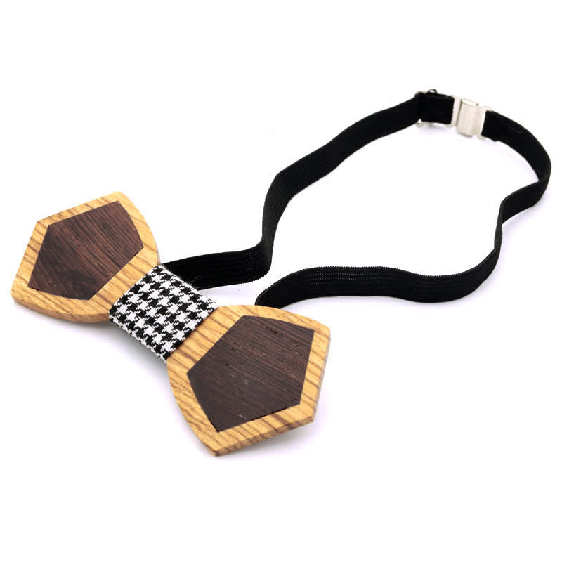 Men's Spliced Stylish Butterfly Wooden Bow Tie - image 8