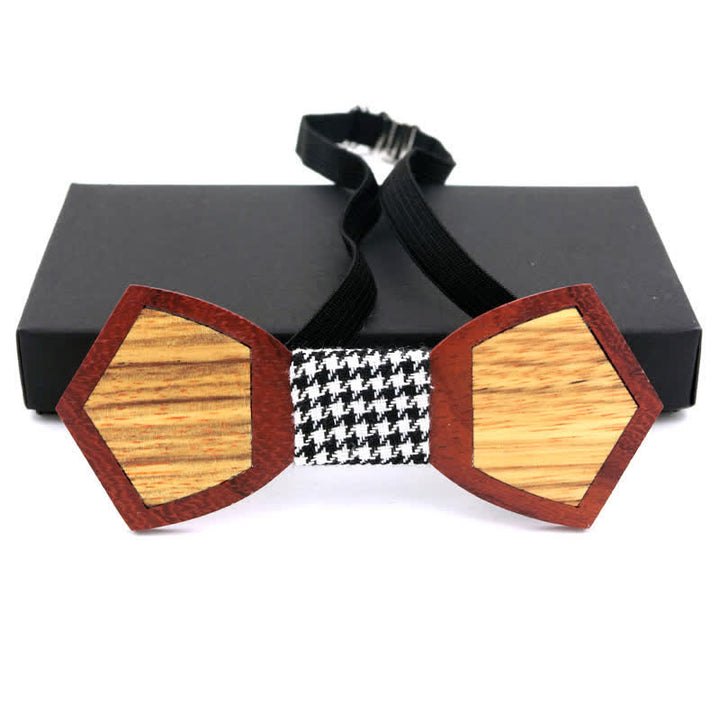Men's Spliced Stylish Butterfly Wooden Bow Tie - BurlyWood - image 3