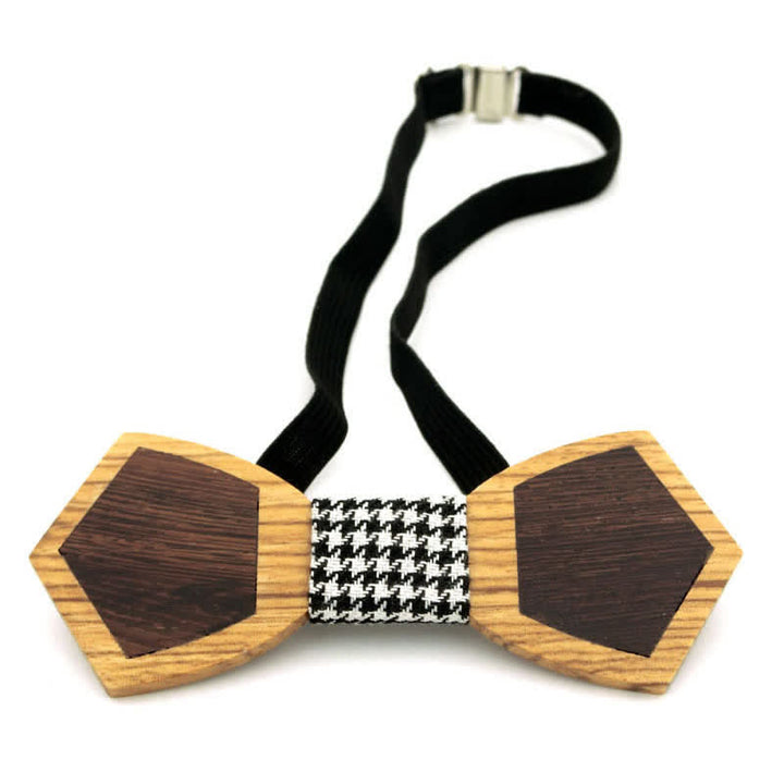 Men's Spliced Stylish Butterfly Wooden Bow Tie - image 7