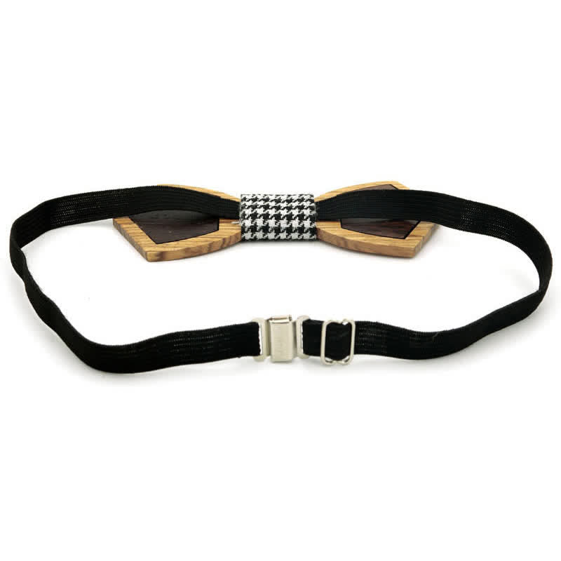 Men's Spliced Stylish Butterfly Wooden Bow Tie - image 2