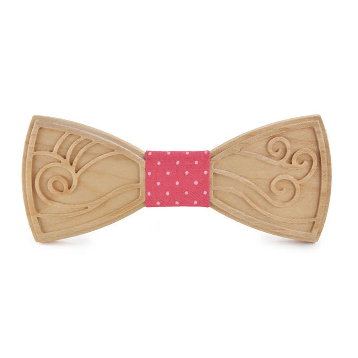 Men's Novelty Music Engraving Wooden Bow Tie - Style #2 - Pink - image 19