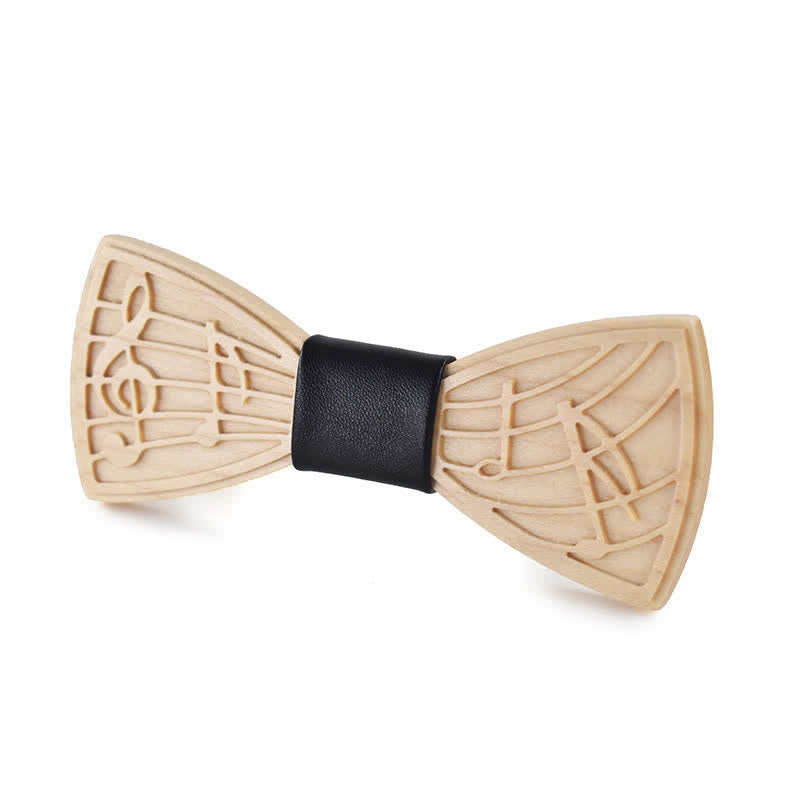 Men's Novelty Music Engraving Wooden Bow Tie - image 3