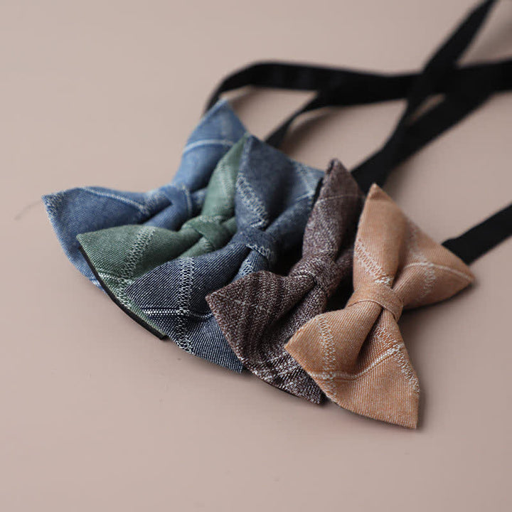 Men's Casual Formal Party Retro Plaid Bow Tie - image 1