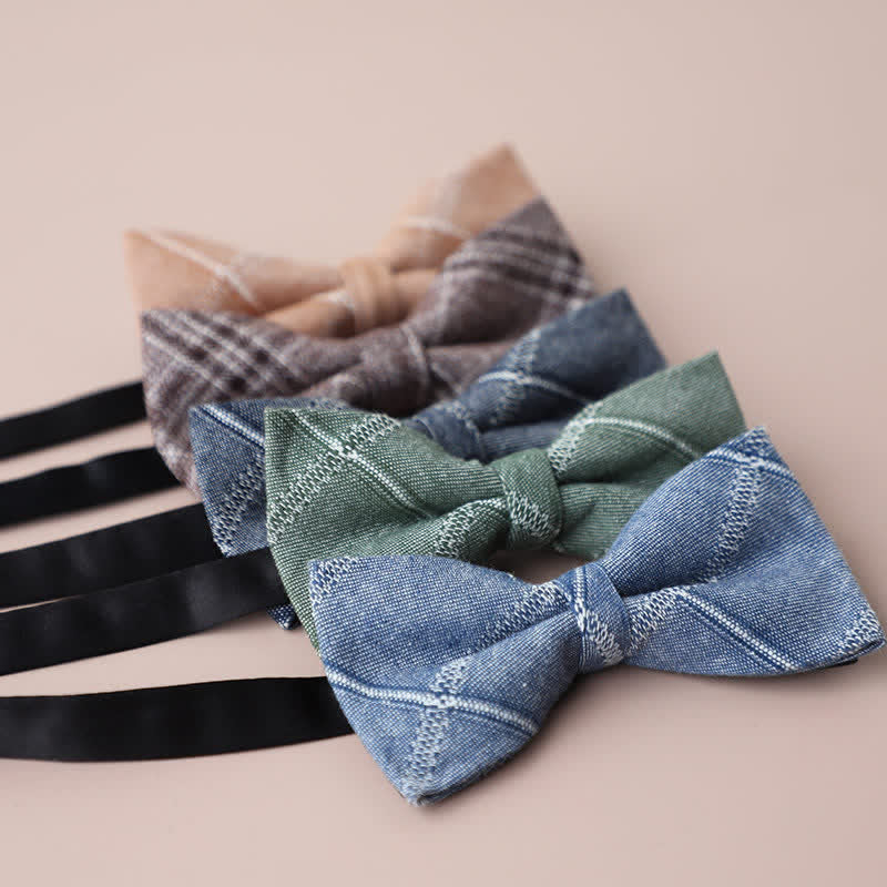Men's Casual Formal Party Retro Plaid Bow Tie - image 0