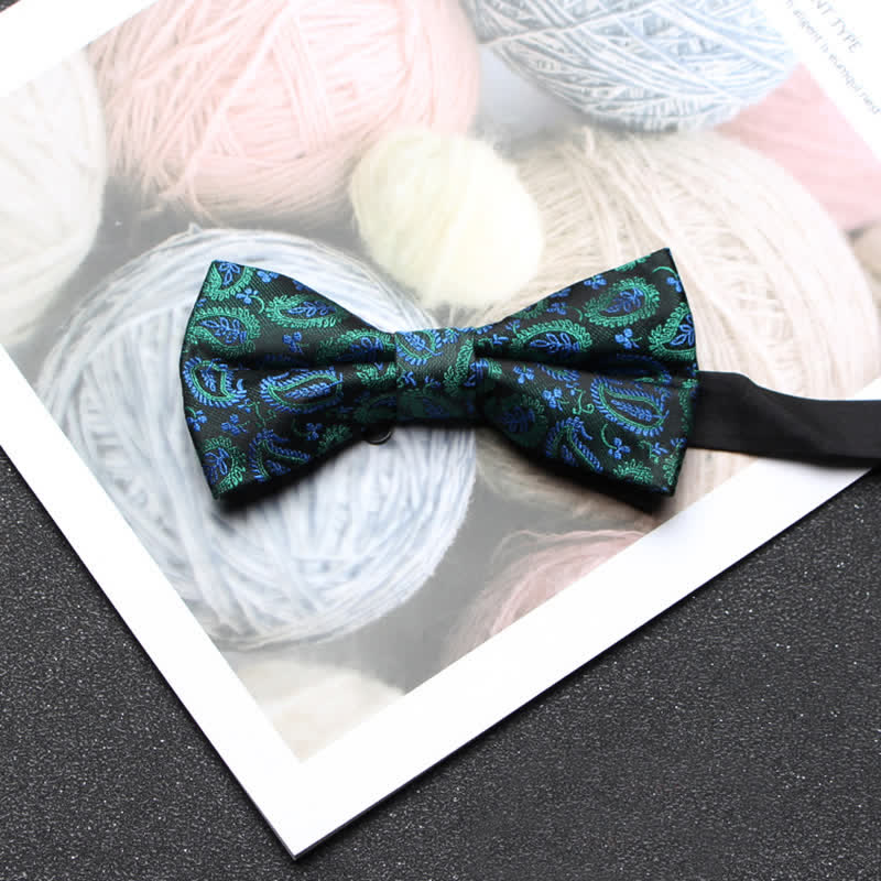 Men's Intricate Paisley Jacquard Classic Bow Tie - Style #9 - image 10