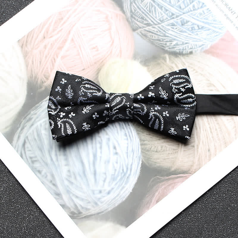 Men's Intricate Paisley Jacquard Classic Bow Tie - Style #7 - image 8