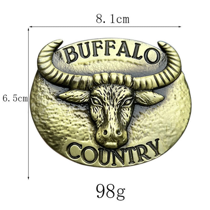 Men's DIY Buffalo Country Buckle Leather Belt - image 2
