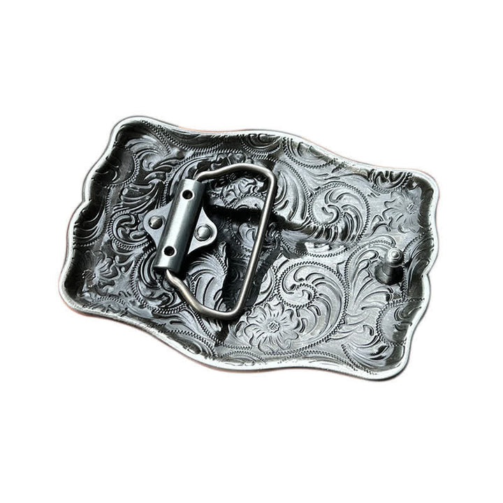 Men's DIY Western Bull Head Buckle Leather Belt - image 1