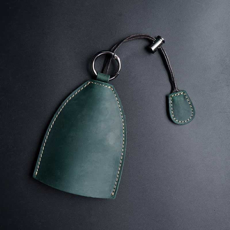 Genuine Leather Storage Bag Pull-out Key Case - Green - image 16
