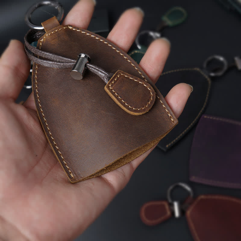Genuine Leather Storage Bag Pull-out Key Case - image 1