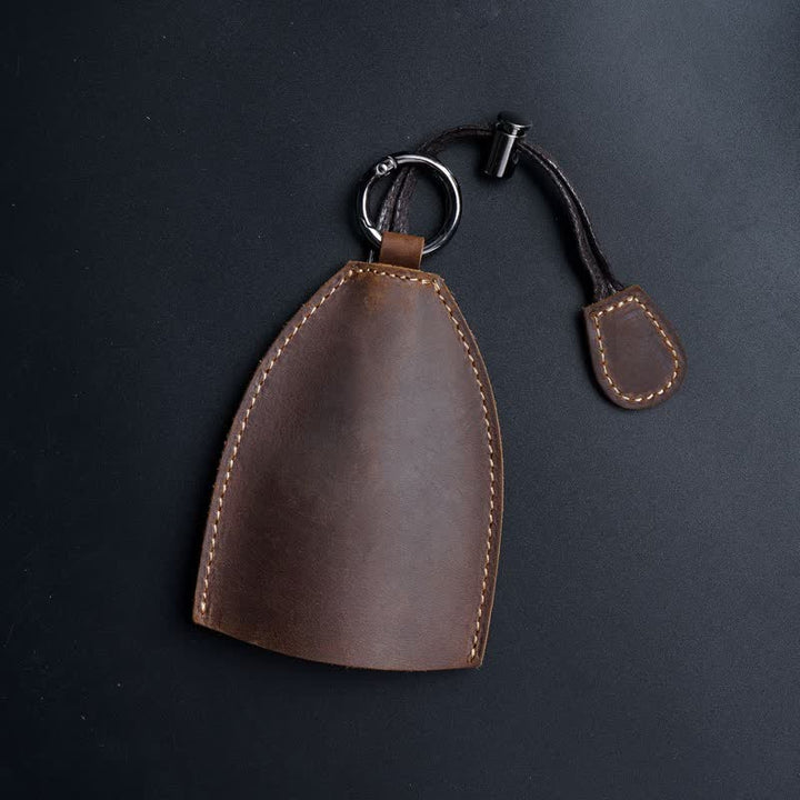 Genuine Leather Storage Bag Pull-out Key Case - Brown - image 12