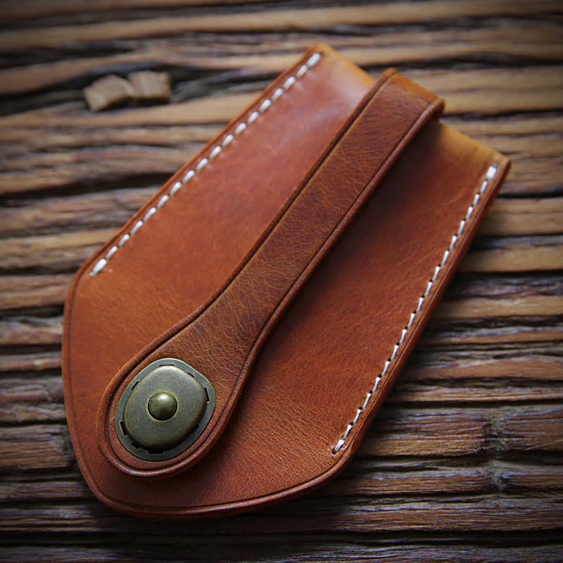 Retro Safe Storage Buckle Functional Pull-out Key Case - Brown - image 0