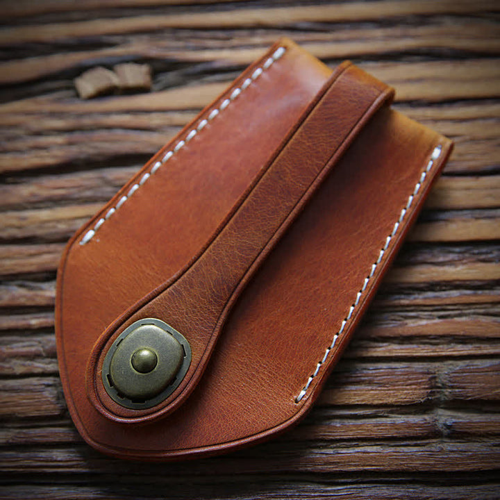 Retro Safe Storage Buckle Functional Pull-out Key Case - Brown - image 0