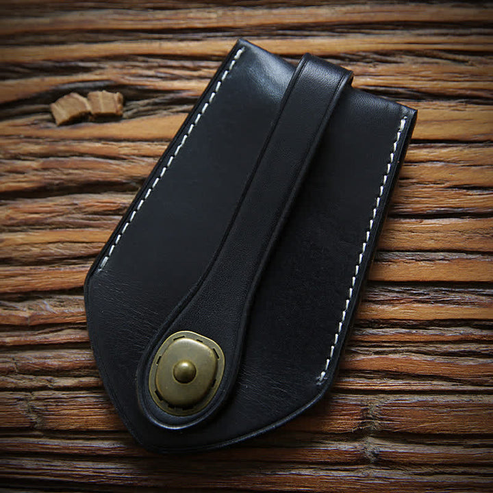 Retro Safe Storage Buckle Functional Pull-out Key Case - Black - image 11