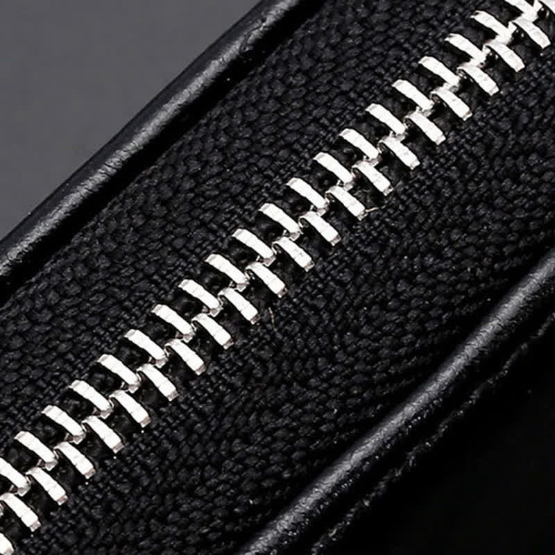 Convenient Transparent Window Zipper Leather Key Case - image 5