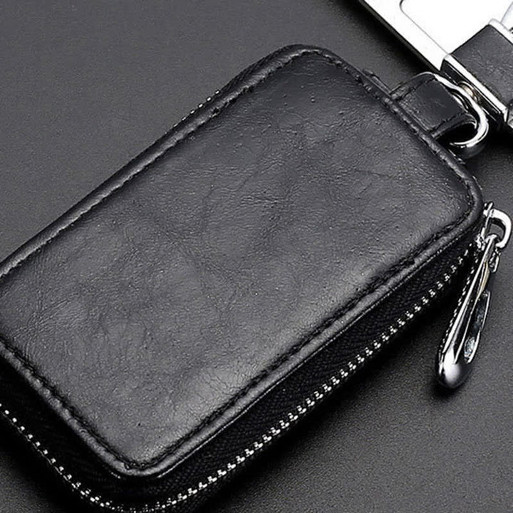 Convenient Transparent Window Zipper Leather Key Case - image 7