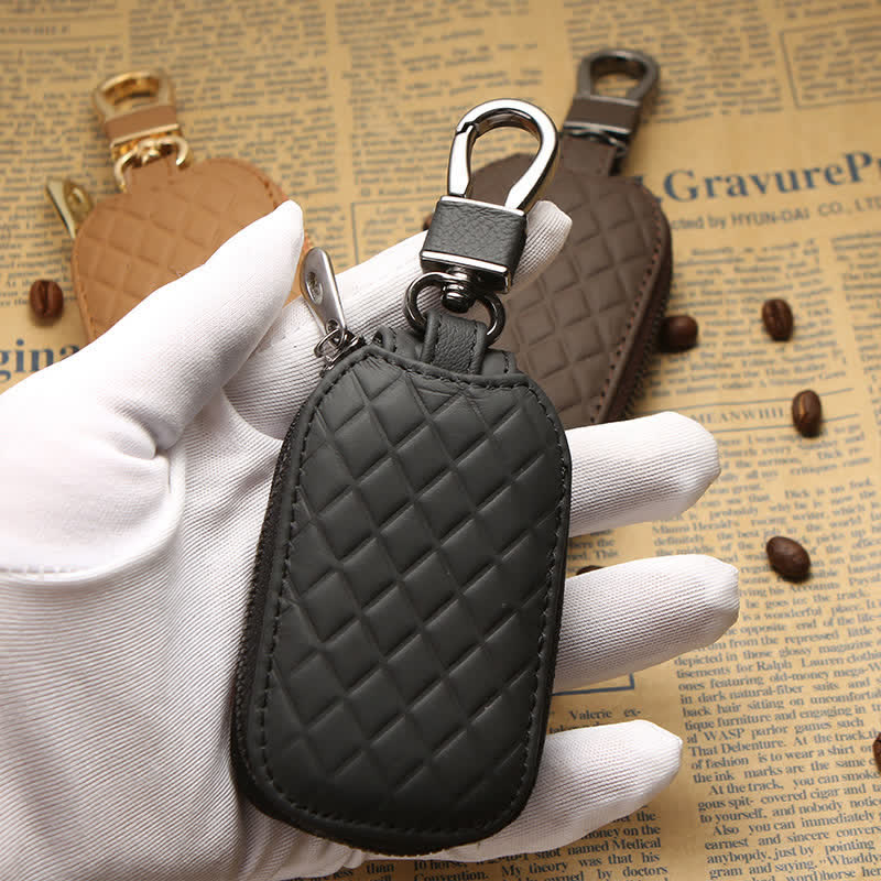 Universal Zipper Hook Hanging Leather Key Case