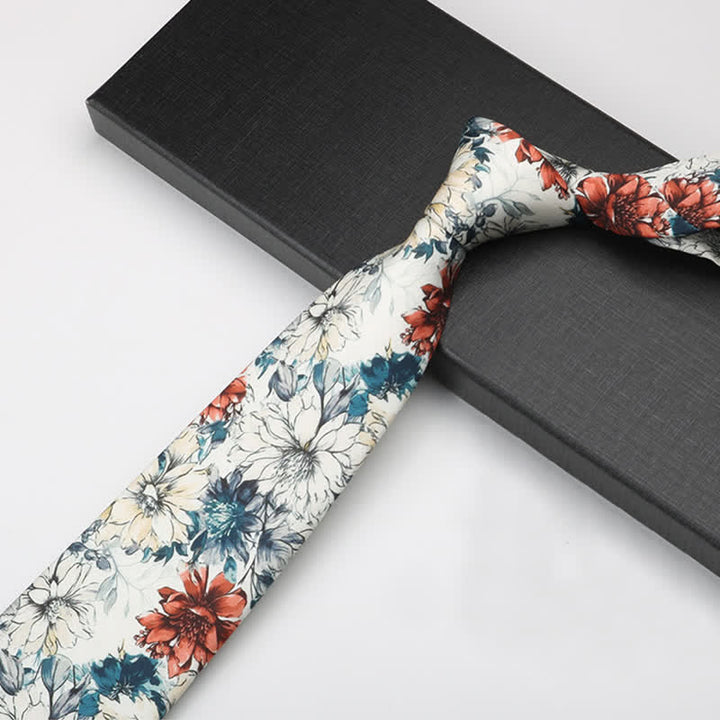 Men's Nostalgic Blossoms Art Peony Necktie - image 3