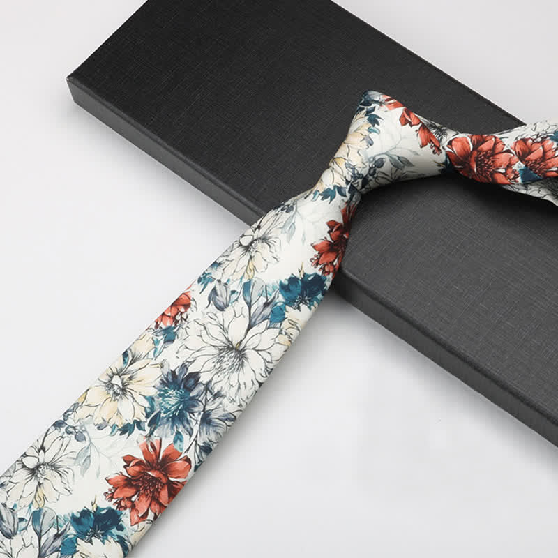 Men's Nostalgic Blossoms Art Peony Necktie - image 3