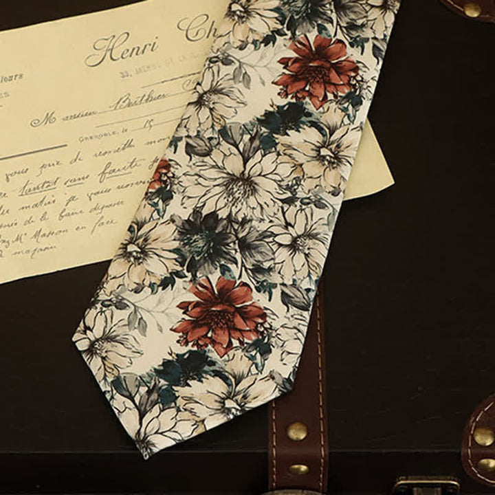 Men's Nostalgic Blossoms Art Peony Necktie - image 2