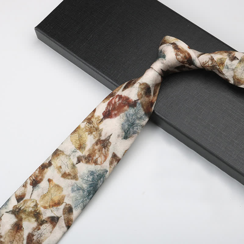 Men's Retro Falling Leaves Gentleman Necktie - image 4