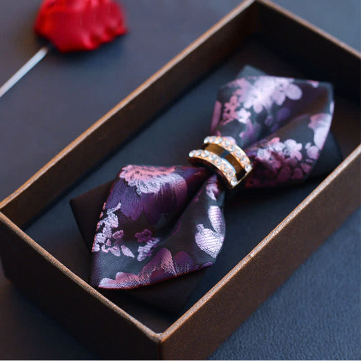 Men's Purple Maple Leaves Pointed Bow Tie - image 2