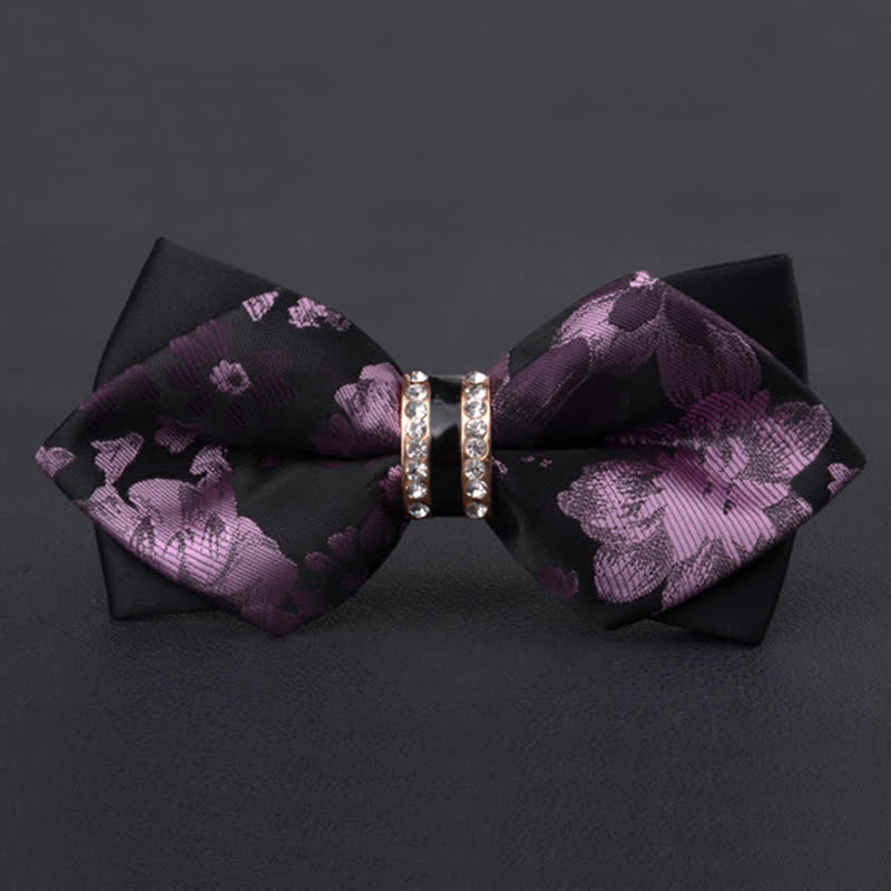 Men's Purple Maple Leaves Pointed Bow Tie - image 1